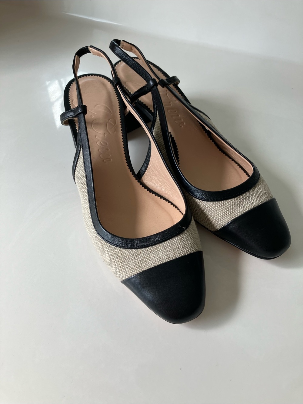 J.Crew Cap-Toe Slingback Pumps Size 8